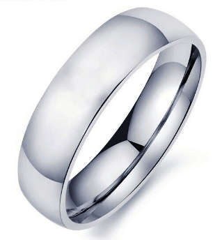 Semi-Dome Comfort Fit Wedding Band Ring, Genuine Stainless Steel. Size 13½ | Z+2
